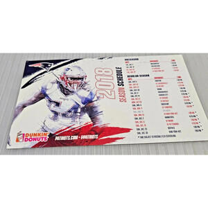 NEW ENGLAND PATRIOTS, 2018 , 4" X 7" MAGNETIC SEASON SCHEDULE, RARE ! COOL !